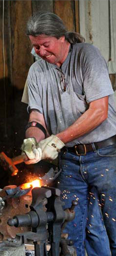 Frank at the forge